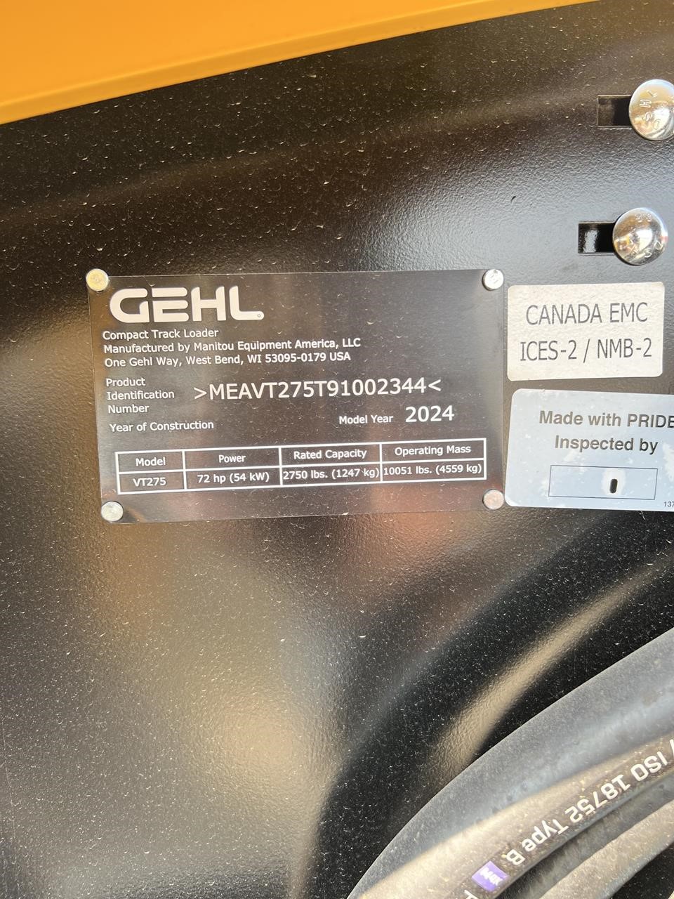 2025 Gehl VT275