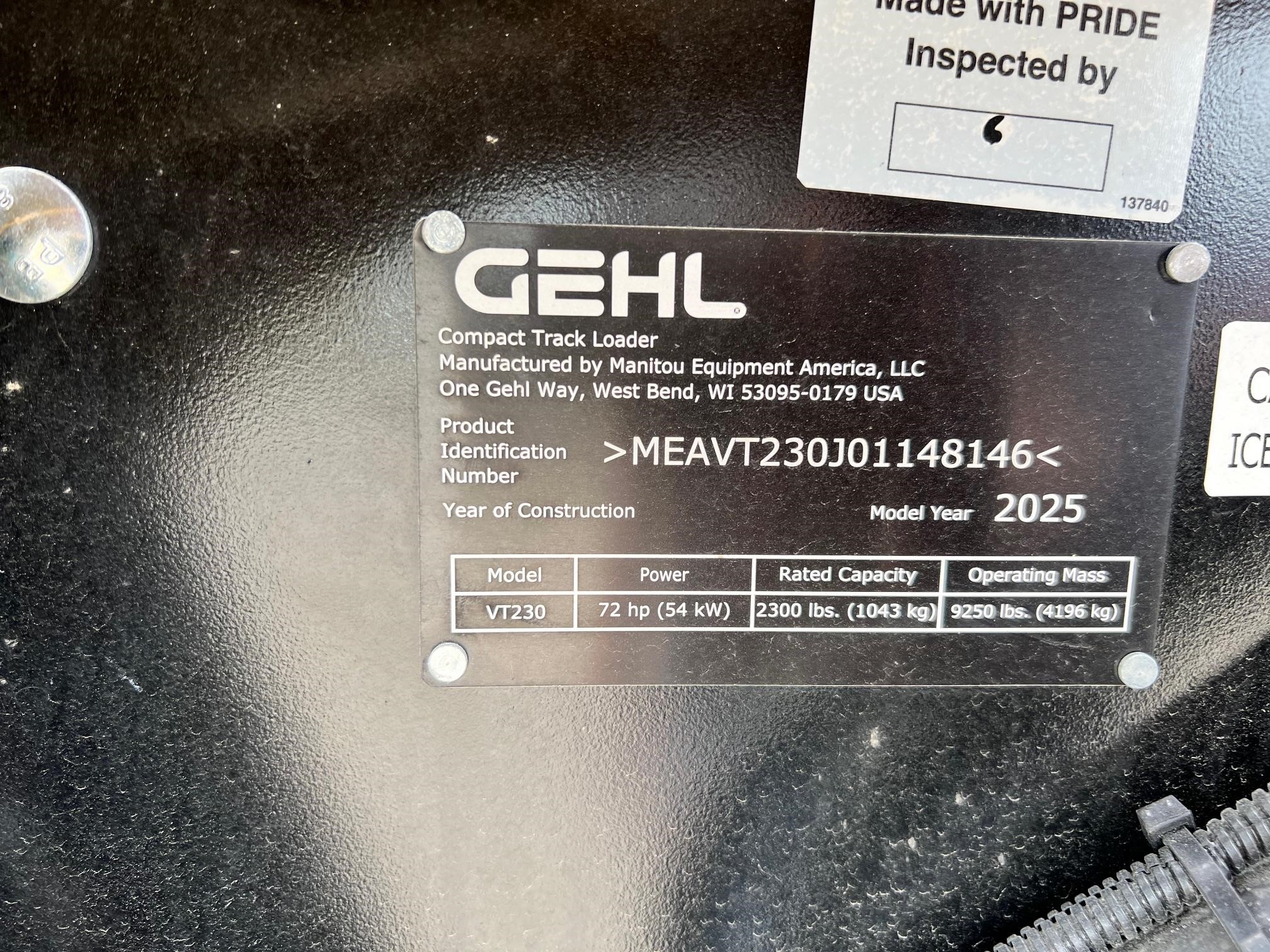 2025 Gehl VT230