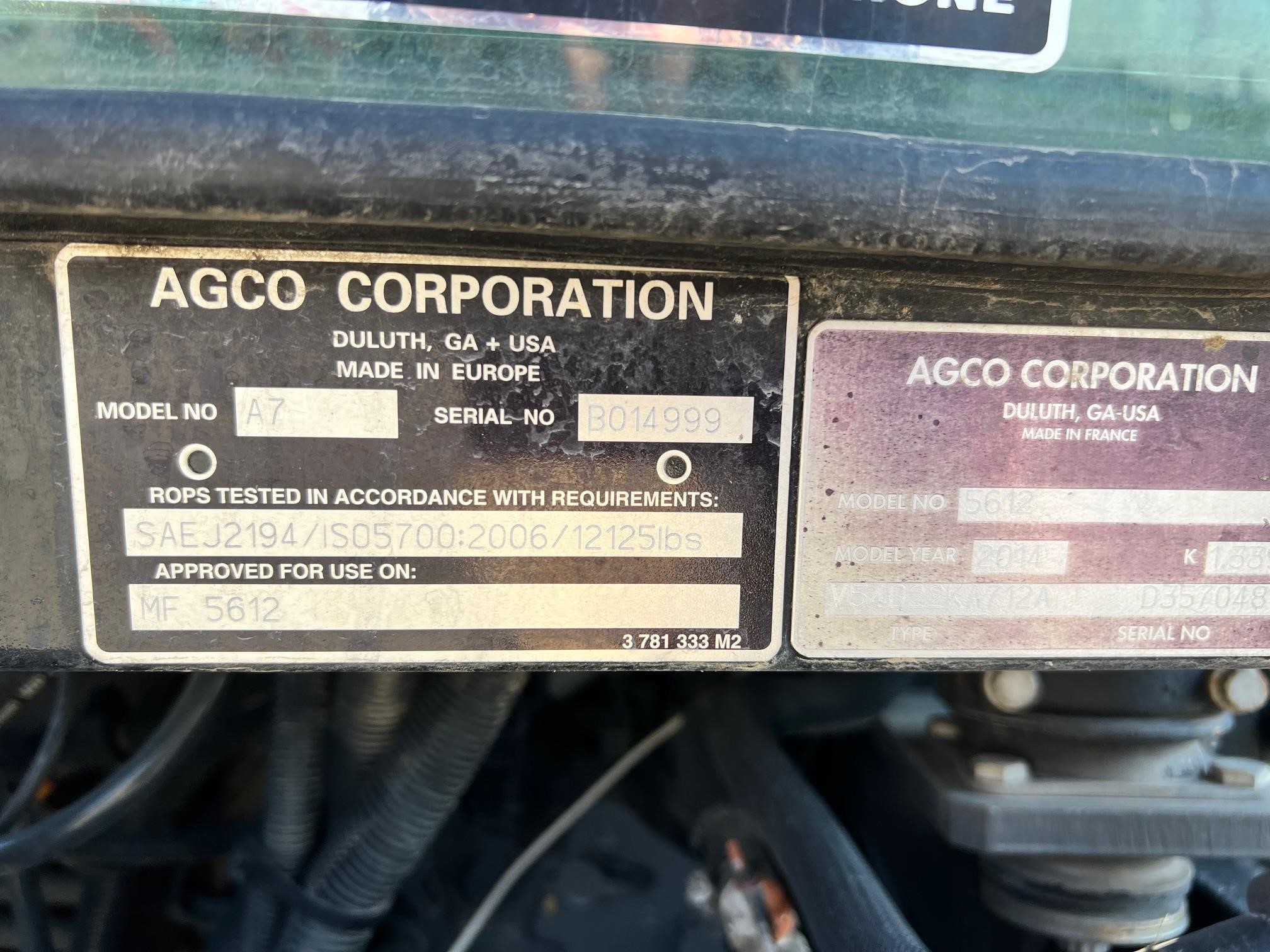 2014 Massey Ferguson 5612