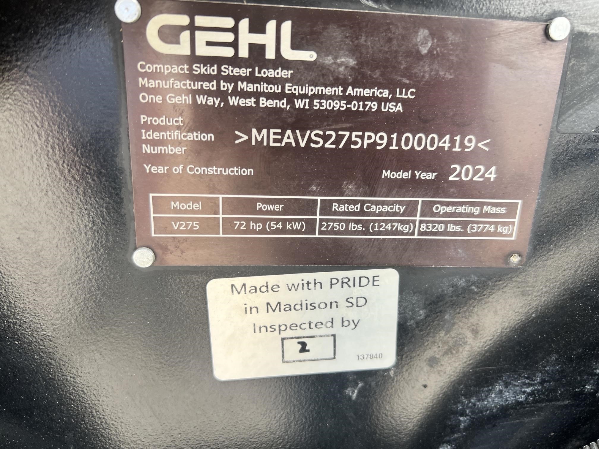 2024 Gehl V275